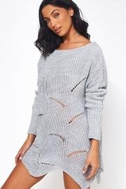  Grey Ribbedsleeve Jumper