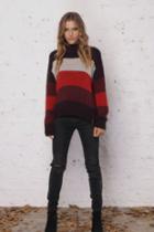  Heidi Side-zip Stripe Sweater