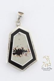 Intarsia Silver Pendant