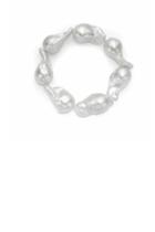  Le Croisette White Freshwater Baroque Pearl Stretch Bracelet