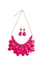  Pink Bubble Bib Necklace Set