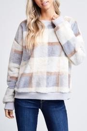  Plaid Faux Fur Sweatshirt