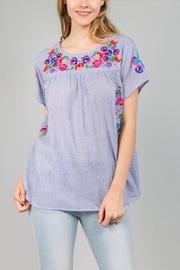  Embroidery Stripe Top