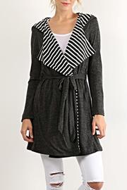  Stripe Hoodie Cardigan