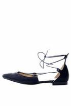  Black Corset Lace Flat