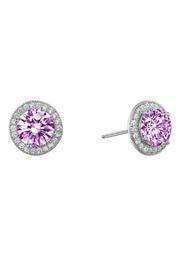  Round Pink Sapphire Studs