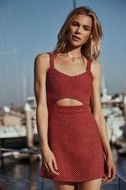  Cut Out Red Polka Dot Dress