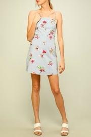 Flowers-and-stripes Back-tie Dress
