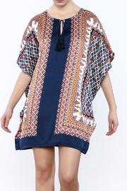  Navy Flutter Sleeve Tunic