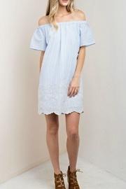  Off-shoulder Stripe Dress