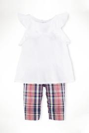  Ruffle-top & Madras-capri Set