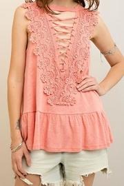  Lace-up Peplum Top