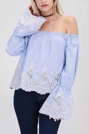  Blue Eyelet Crop