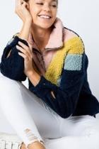  Chevron Color Block Pullover