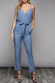  Sleeveless Chambray Jumpsuit