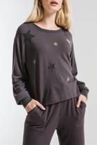  Foiled Star Cropped Pullover