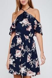  Cold-shoulder Flounce-flare Dress