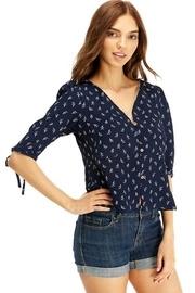  Navy Arrow Leafs Blouse