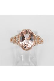  14k Rose Gold Morganite And Diamond Halo Engagement Ring