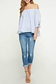  Off The Shoulder Striped Top