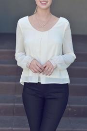  Embellished Wrist Chiffon Top