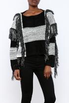  Fringe Cropped Sweater