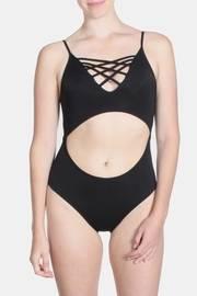  Black Cross Straps Swimsuit