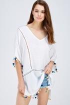 Pompom Coverup Blouse