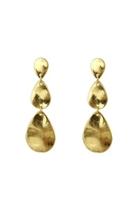  Teardrop Burnish-gold Matte-earrings