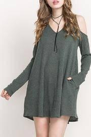  Ribbed V Neck Dress