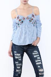  Embroidered Stripe Top