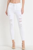  Distressed White Jeans