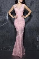  Lace Openback Gown