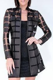  Gradient Square Leather Coat