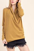 Mir Knitt Faux Wrap Sweater