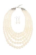  Pearl Necklace & Earring Set