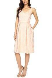  Coral Jacquard Fit & Flare Dress