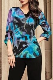  Blue Multicolored Top