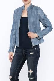  Chalk Blue Leather Jacket