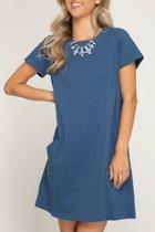  Blue Tee-shirt Dress