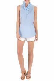  Ruffle Seersucker Tunic