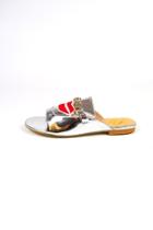  Silver Lips Slide Sandal