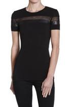  Mesh Leather Top