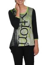  Green Graphic Top