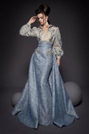  Long-blouson Sleeve Gown