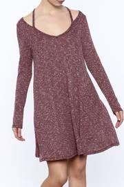  Ribbed Cold Shoulder Dress
