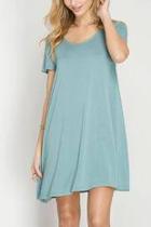  Blue Laceup Dress