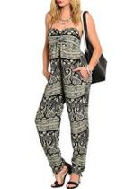  Black Cream Jumpsuit