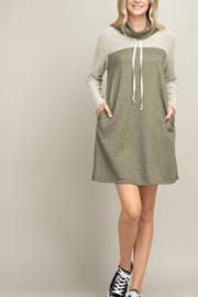  Reverse-paneled Turtle Neck Dress