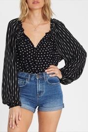  Mixed-pattern Poet Blouse